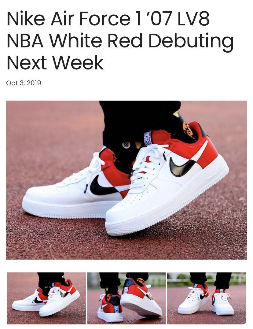 Nike Air Force 1 '07 LV8 NBA White Red Debuting Next Week