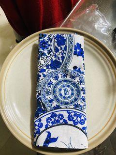 oriental blue white table mat/napkin