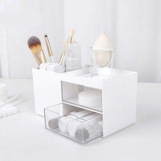 Plastic Makeup Organizer Drawer Jewelry Storage Box Cosmetic Brush Pen Holder AS718