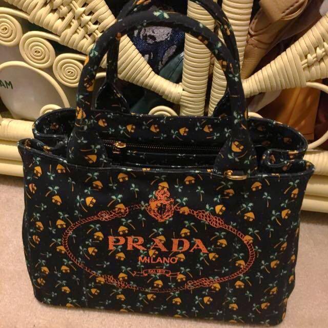 prada palm tree bag