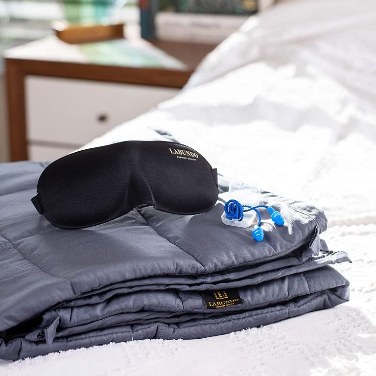 Premium Weighted Blanket for Adult Teenager Weighted Therapy Anxiety Blankets Sensory Calming Blanket for Autism Insomnia Stress Relief Heavy Blanket for Premium Sleep 6.8kg 122x183cm Grey Health Nutr...