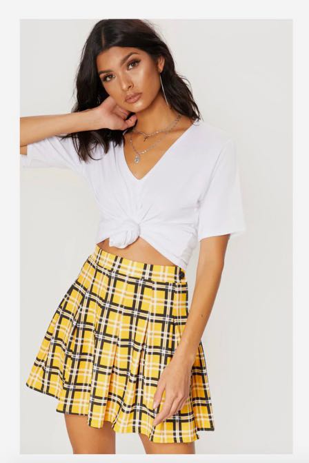 Pretty little thing Yellow Check Tennis Skirt GreatAsGifts
