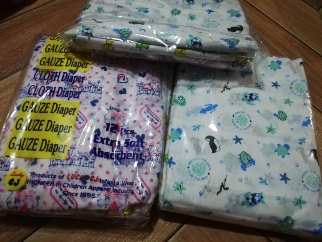 Printed lampin 12pcs / 6pcs per pack (Category: Other Baby Bathing & Changing Needs) located in Binangonan. Submitted by ziababyweasatbp (Listing ID 1045397128, Image 2). Description: actual photo posted 6pcs per pack 280 12pcs per pack 480 Lucky CJ brand very comfy katsa like ang tela makapal at matibay recommended for babies.