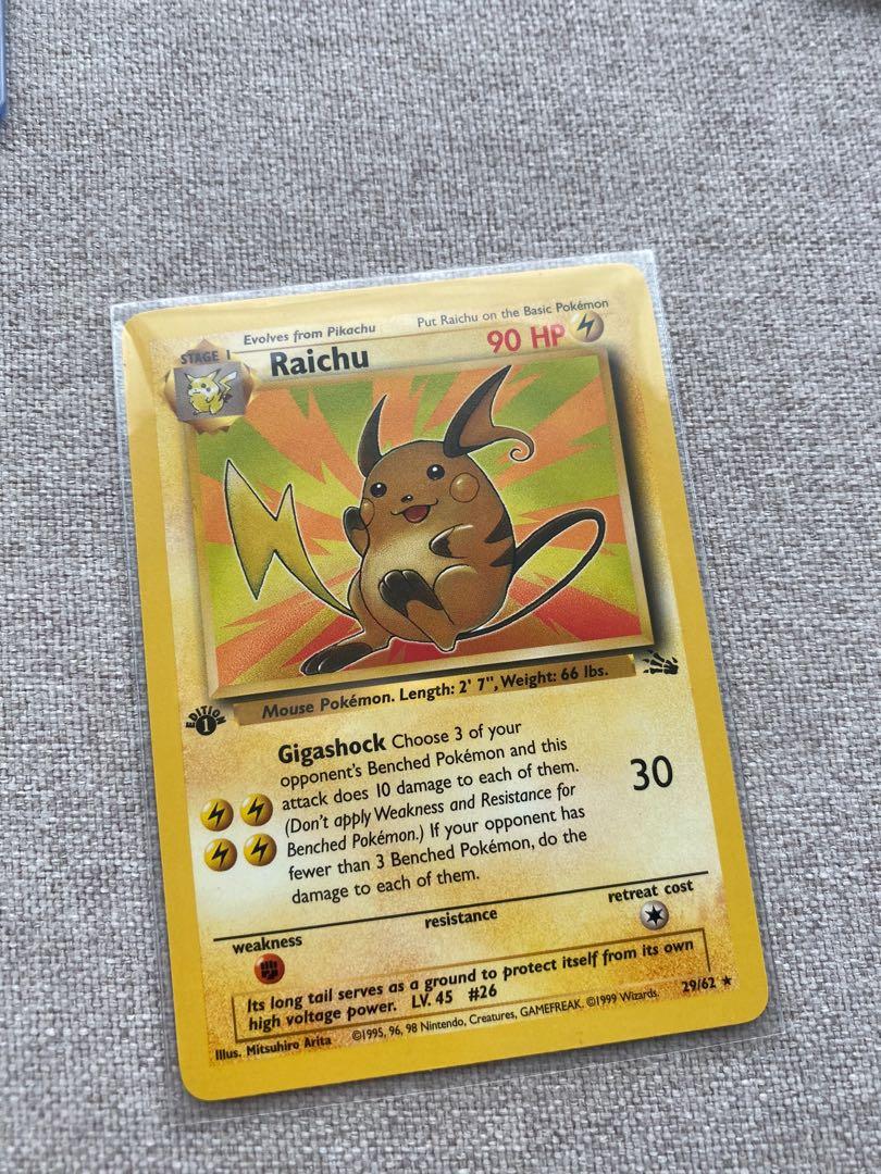 LP Fossil Set 1st Edition Raichu Pokemon Card Rare 29/62