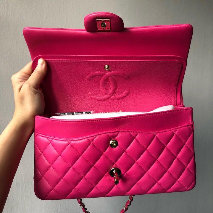 Chanel 21C Small Classic Flap, Caviar, Barbie Pink GHW - Laulay Luxury