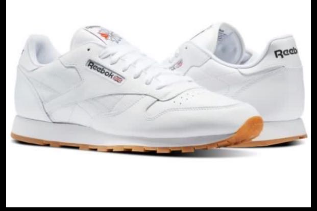 white reebok classics with gum sole