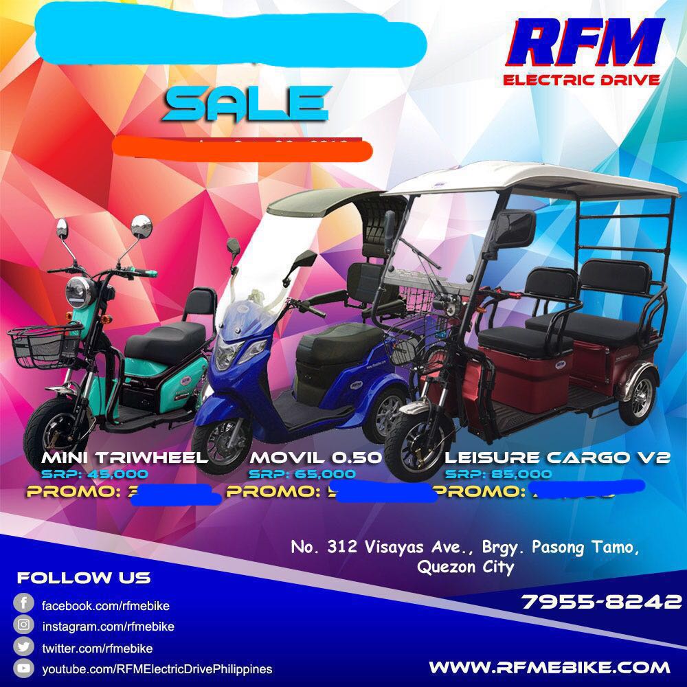 RFM mini tri wheel Ebike Ecobike Tri Wheel Electric Bike