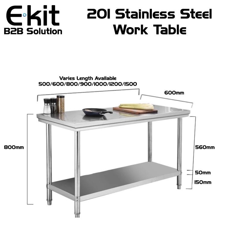 Stainless Steel Table Rack 2 Tier 3 Tier Home Bakery F&B Foodstall ...