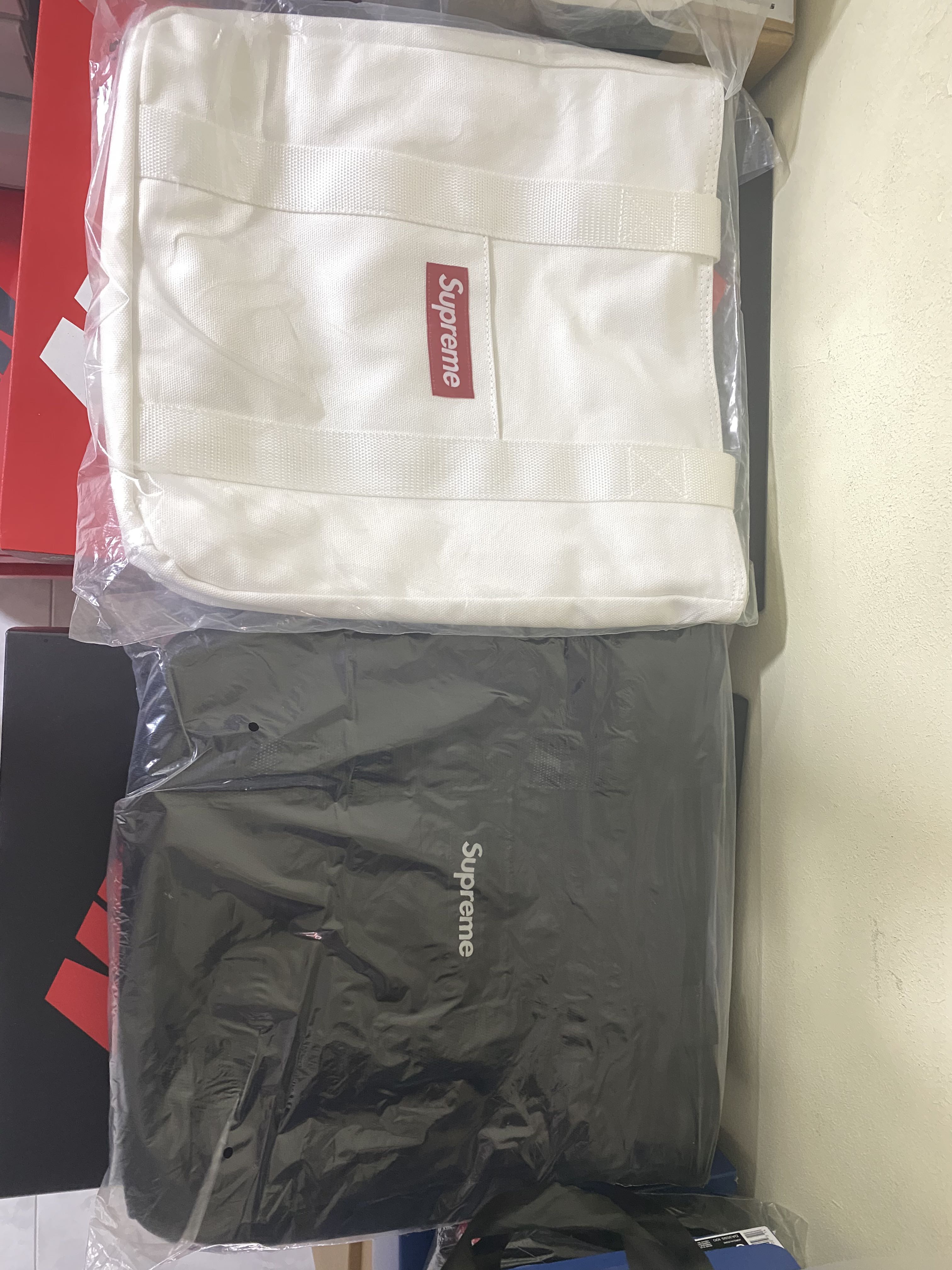 supreme canvas tote black