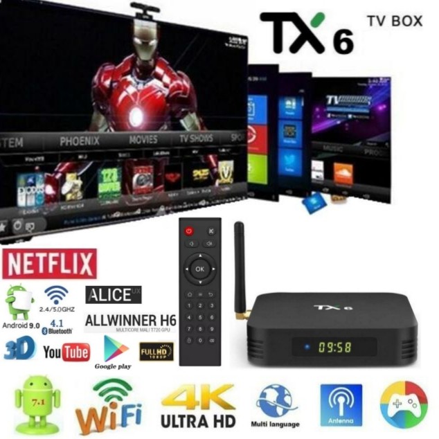 Tx6 Media Player Android Tv Box 4gb Ram 32gb Rom Plug And Play Ready With Preloaded Apps Youtube Netflix Google Play Live Channels Movies Soccer Sports Dramas Home Appliances Tvs