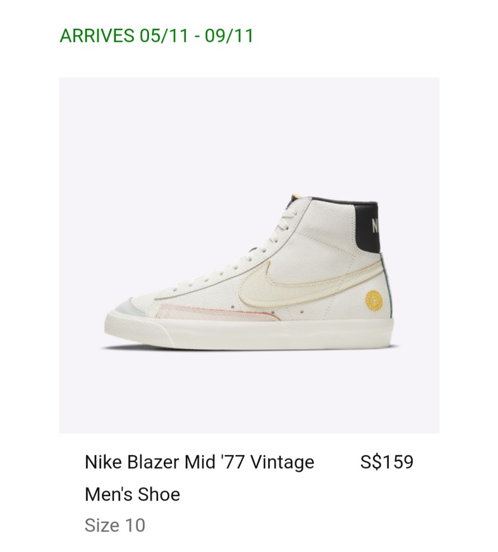 nike blazer mid 77 size 10