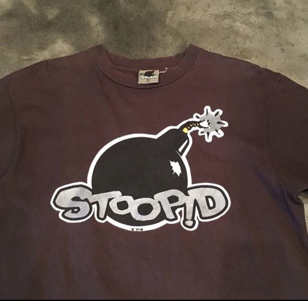 Vintage 90s Stoopid Skate/Streetwear Tee vtg, Men's Fashion, Tops