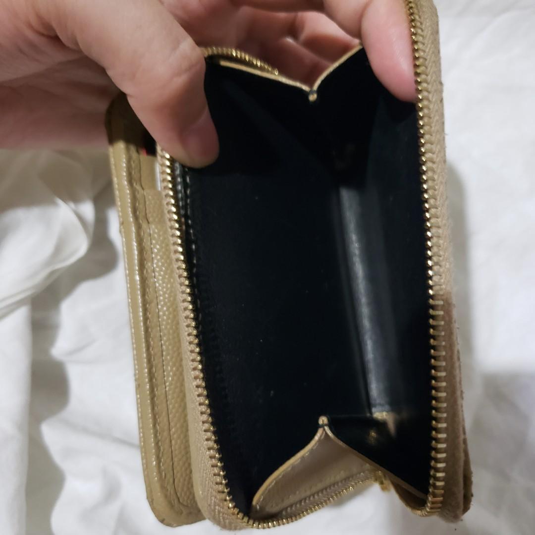 AUTHENTIC YSL MONOGRAM COMPACT ZIP AROUND WALLET IN GRAIN DE POUDRE