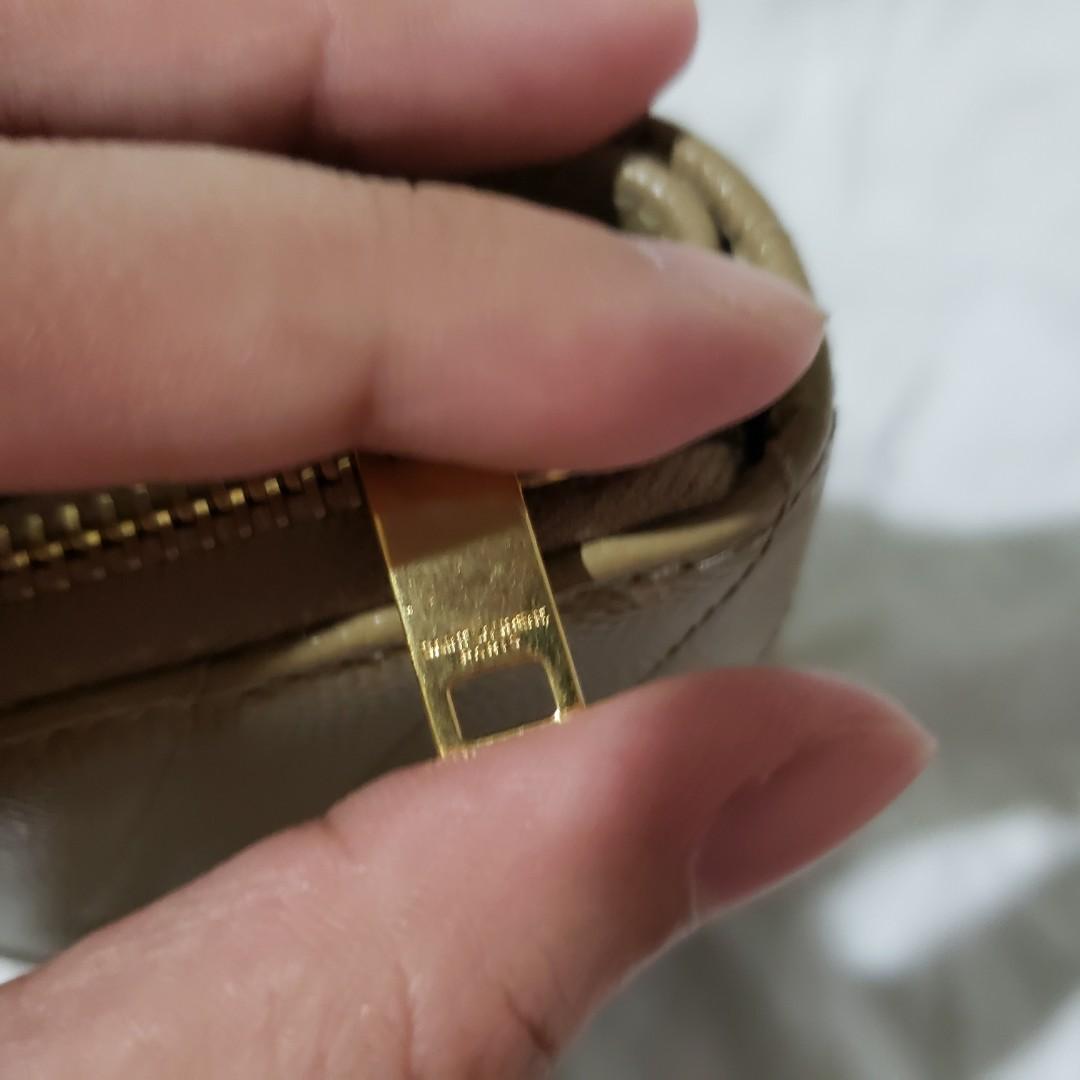 AUTHENTIC YSL MONOGRAM COMPACT ZIP AROUND WALLET IN GRAIN DE POUDRE