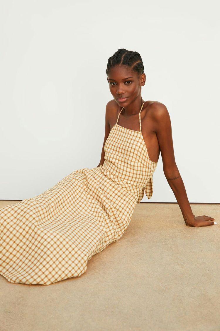 Zara rustic hotsell check dress