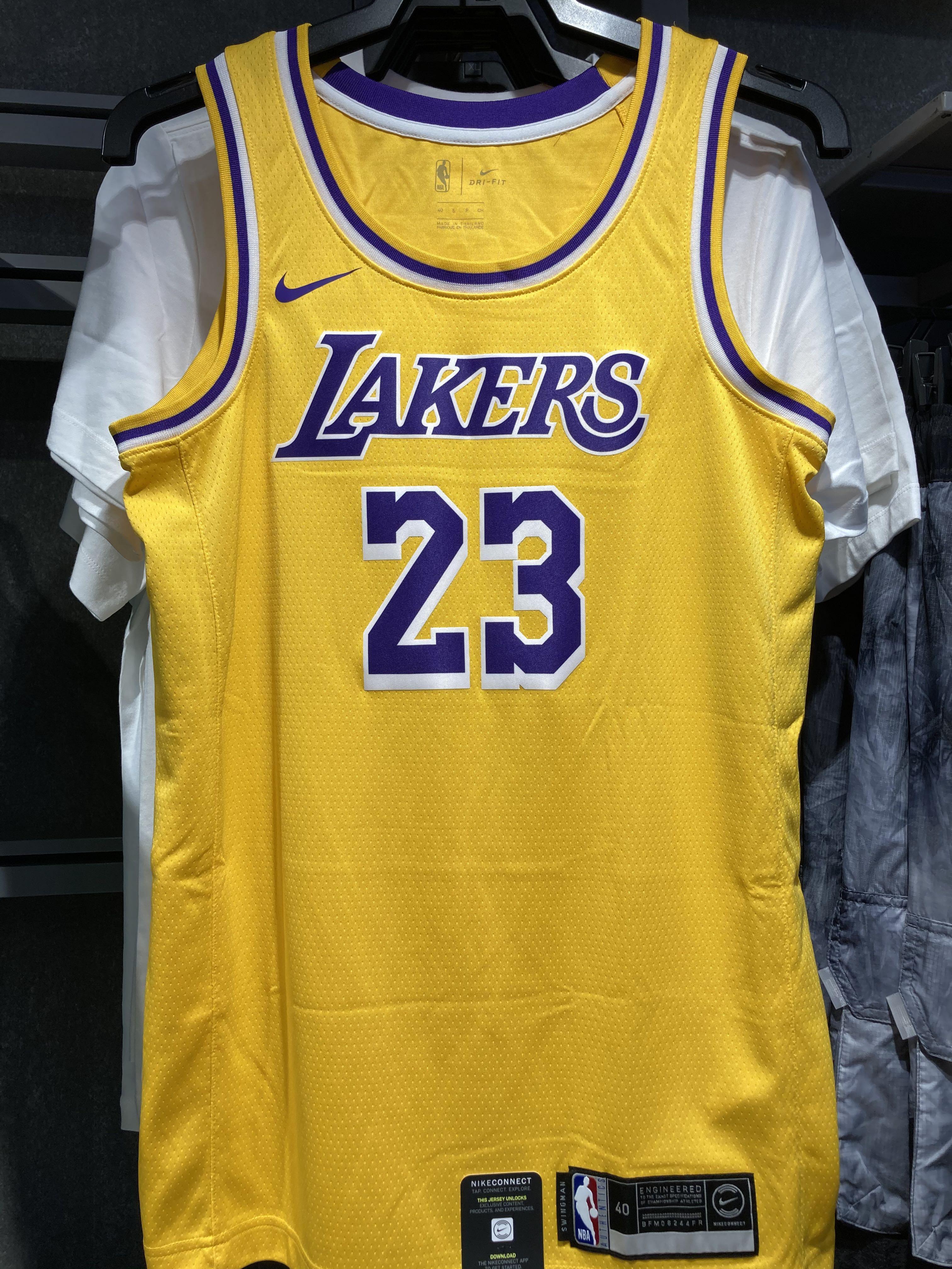 100 全新men S Nike Nba 2020 Los Angeles Lakers Lebron James Icon Edition Swingman Jersey Size S 運動產品 運動衫 Carousell