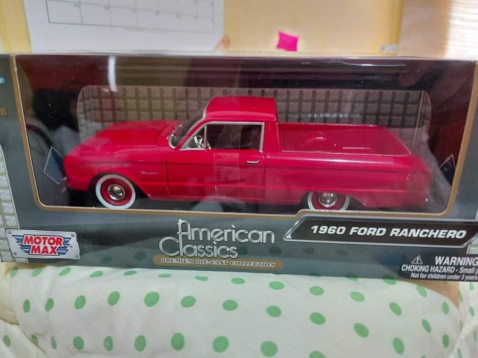 1960 FORD RANCHERO MOTORMAX (Category: Vehicle & Diecast Models) located in Lucena. Submitted by dabest_collections (Listing ID 1039162306, Image 1). Description: 1960 FORD RANCHERO 1:24 scale diecast brand new P1,950 or BEST OFFER buyer to shoulder shipping fee 09153554575 for faster transaction Thanks for viewing!.