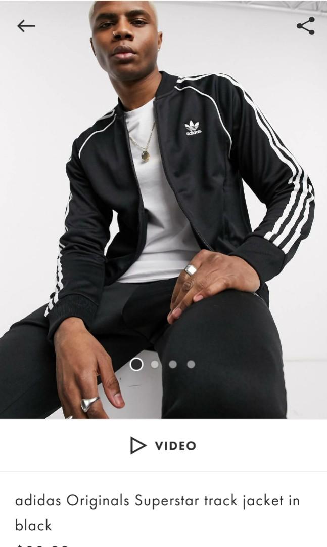 adidas originals superstar track jacket in black