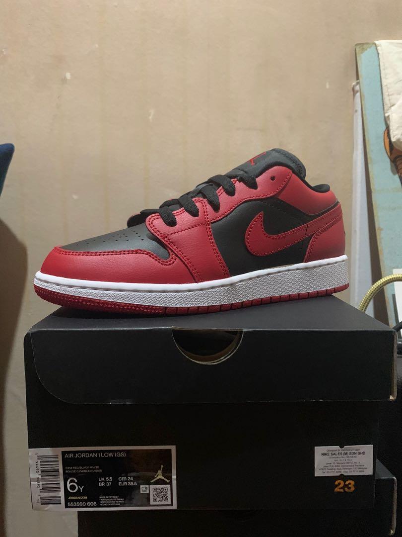 AIR JORDAN 1 LOW REVERSE BRED WOMENS, Women's Fashion, Footwear, Sneakers  on Carousell