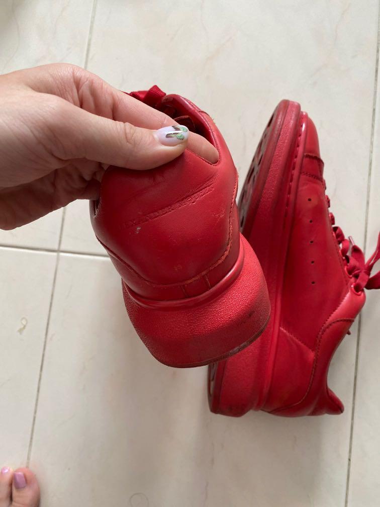 Alexander McQueen red sneakers USED Men s Fashion Footwear