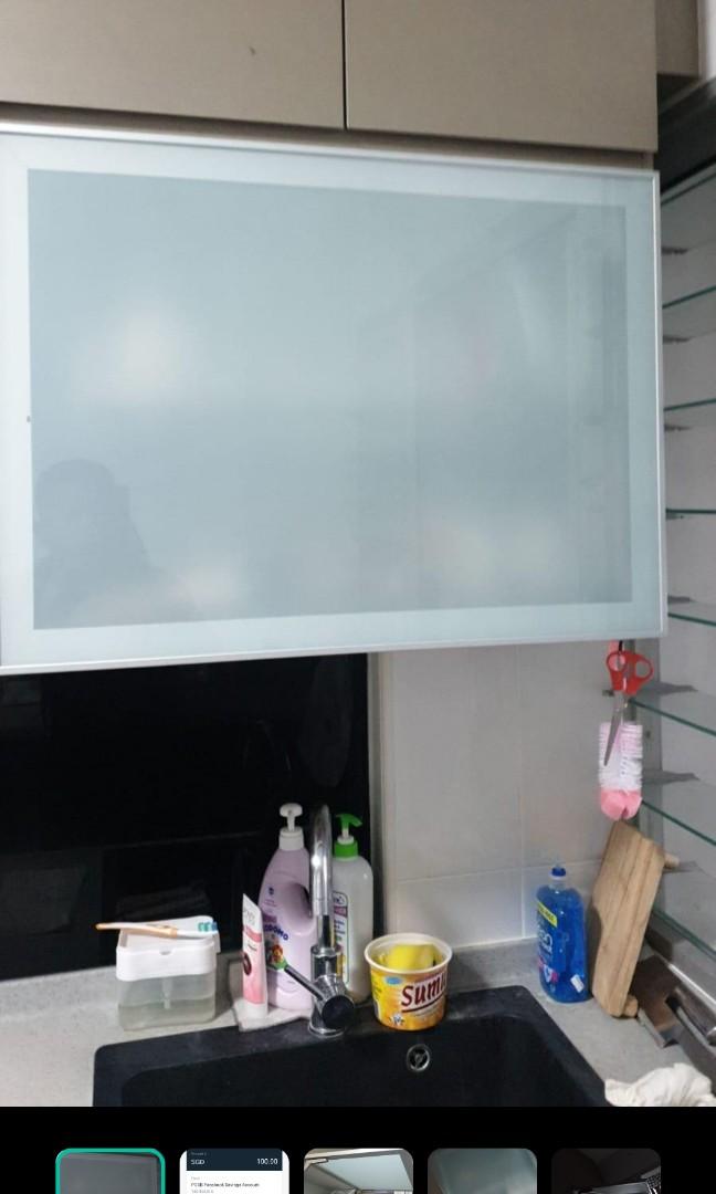 Aluminium frame glass door with Blum lift system for kitchen