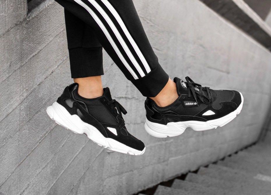 Adidas black and white falcon Clearance