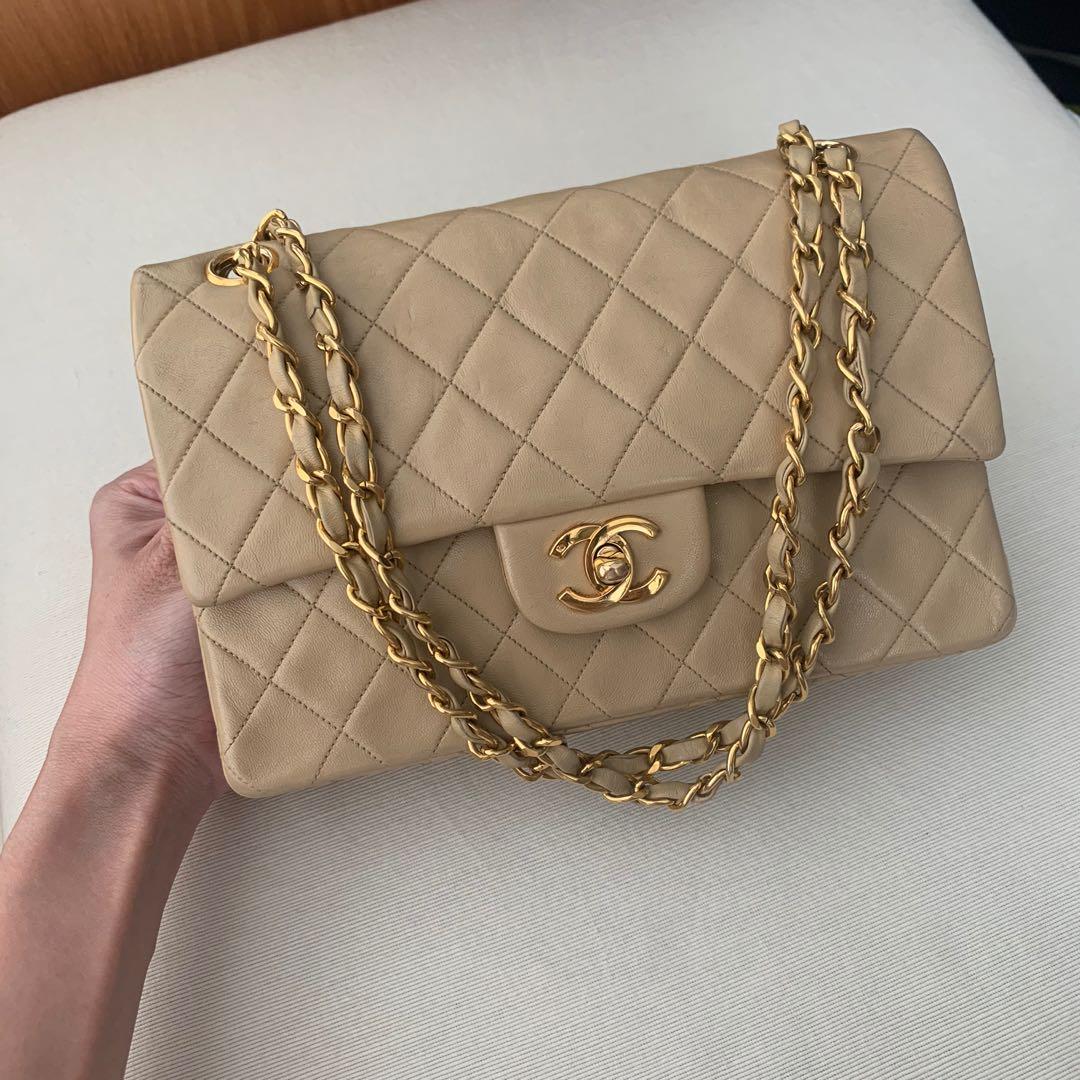 Chanel 20C Grey Small Classic Flap, Luxury, Bags & Wallets on Carousell