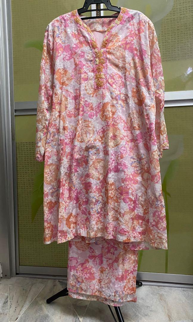 Plus Size Baju Kurung English Cotton Muslimah Fashion Two Piece On Carousell