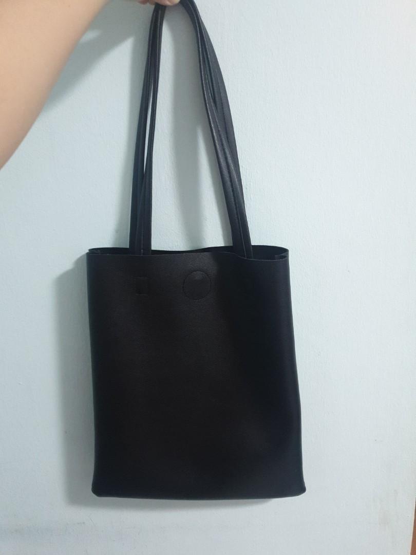 Black tote bag for young girls