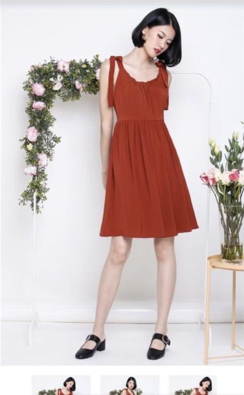 rust swing dress