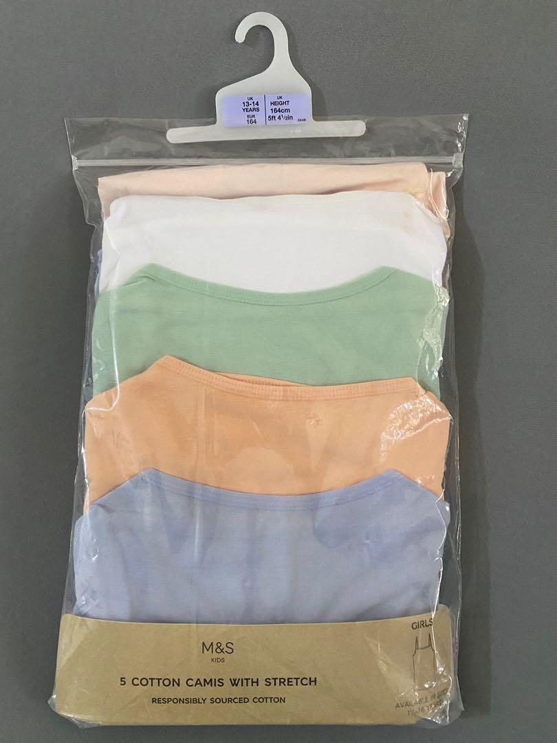 Brand New M S Marks And Spencer 5 Cotton Camis Top With Stretch Girls 13 14 Years Old Not Uniqlo Muji Babies Kids Girls Apparel 8 To 12 Years On Carousell