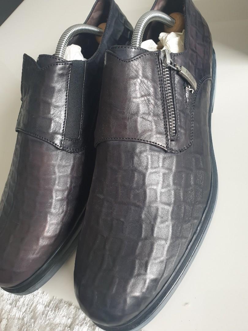 Cesare Paciotti men black leather shoes new in box
