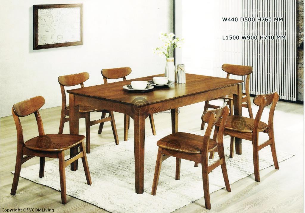 Decore Classic Solid 59 Dining Table 6 Chairs Set Skvc3009a Skvc1912 Decore Dining Vcom Living Furniture Tables Chairs On Carousell