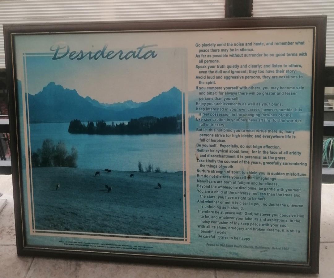 Desiderata Wall Decor Design Craft Artwork On Carousell