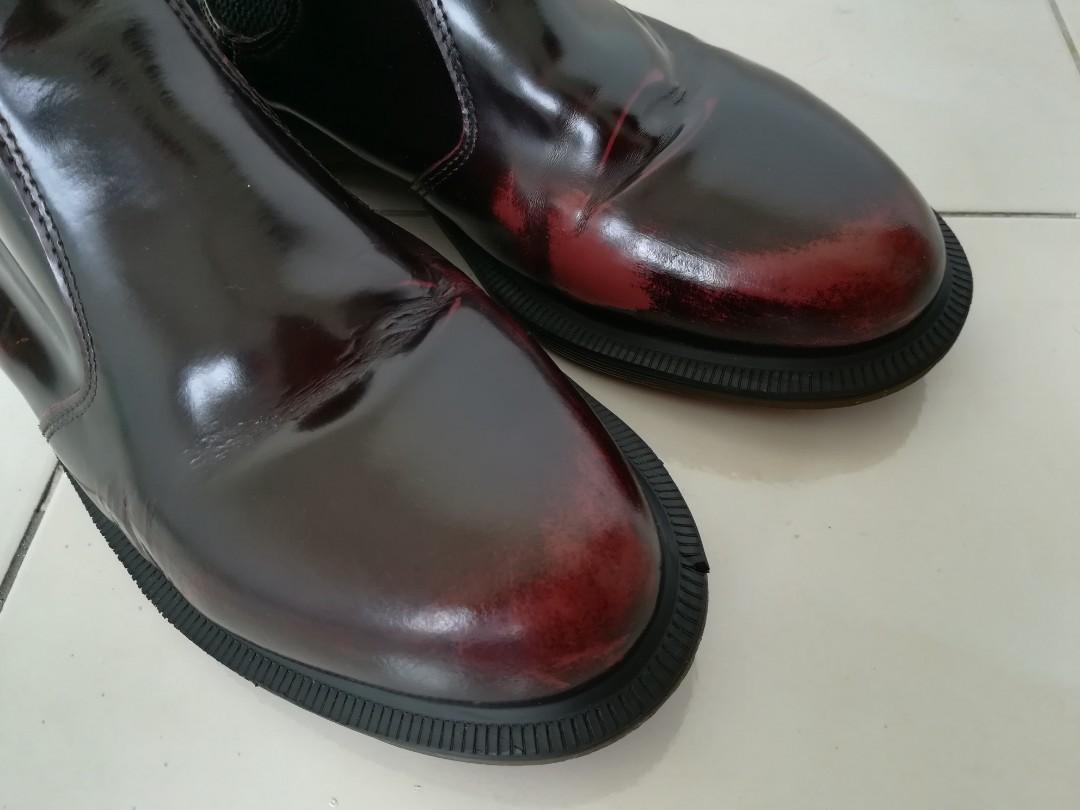 Dr Martens Flora Burgundy Chelsea Boots Men s Fashion Footwear