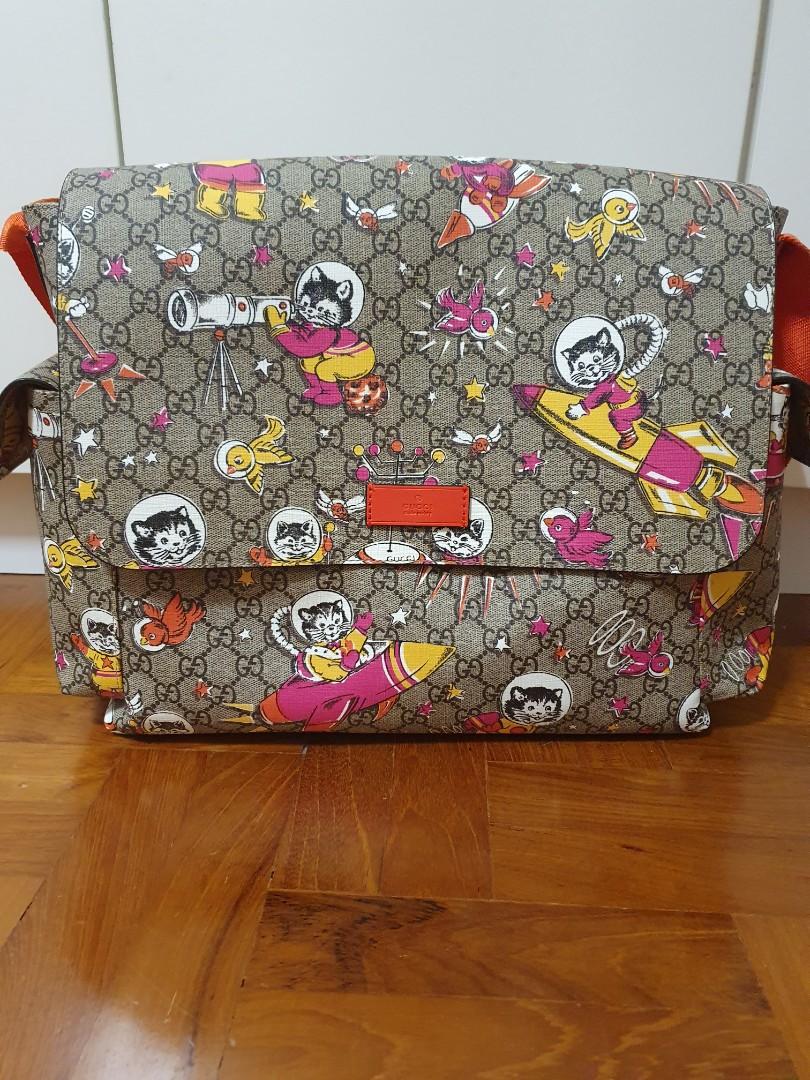 gucci space cats diaper bag