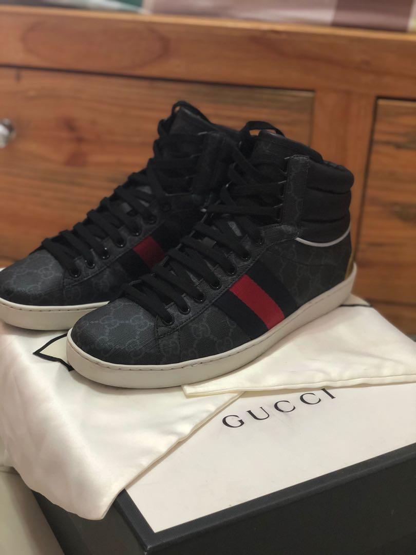 Gucci Men's Ace High-top Sneakers 