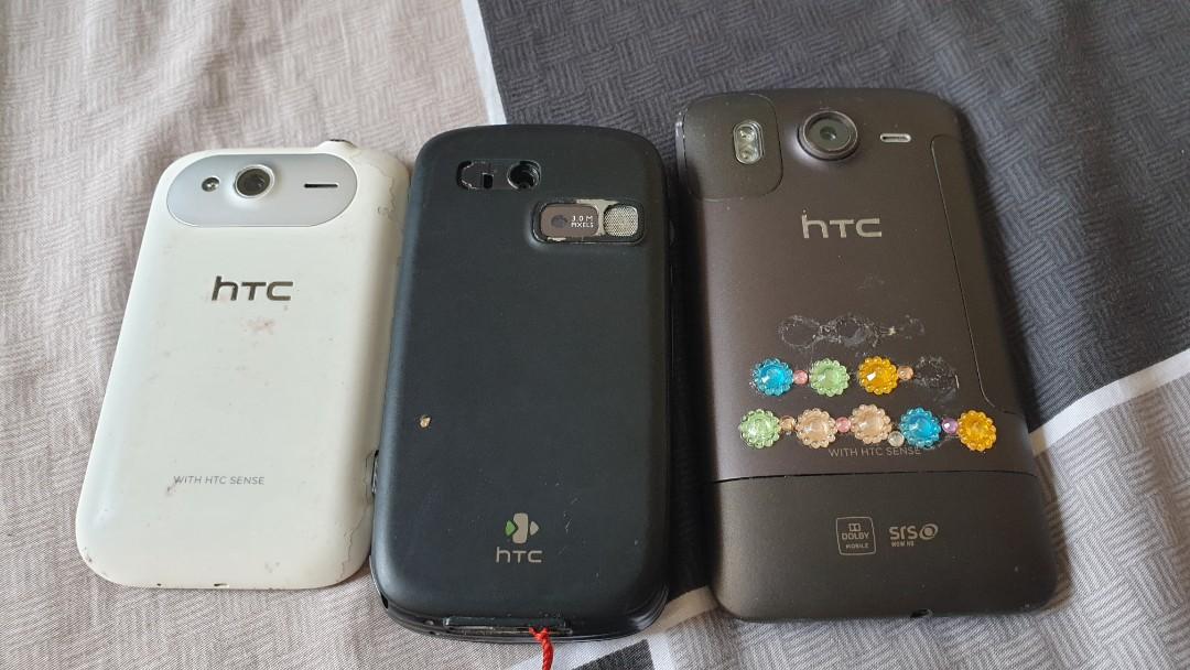 htc defective celfones for parts batteries cover collection etc