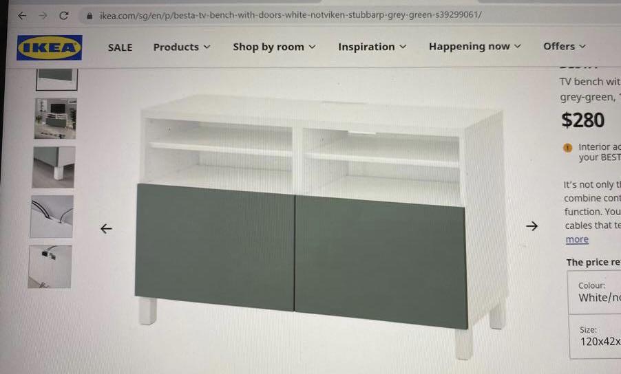 Half Price Ikea Tv Bench With Doors Furniture Shelves Drawers On Carousell