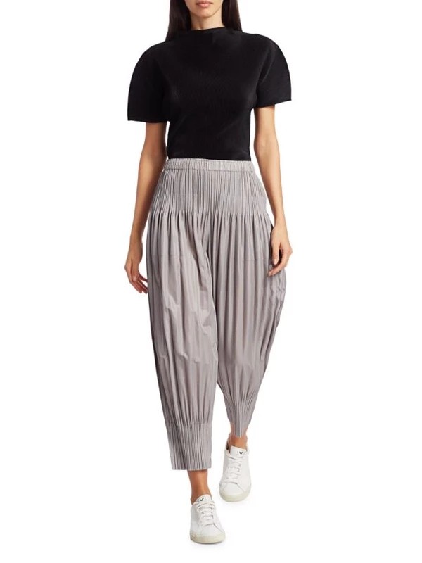 pleated tapered pants | Pleats Please Issey Miyake | Eraldo.com