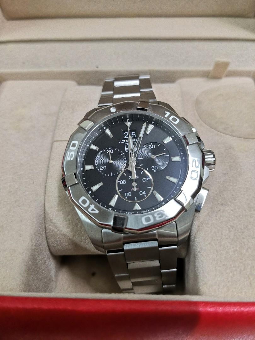Jam tangan tag Heuer aquaracer stop watch timer original Men s Fashion Watches Accessories Watches on Carousell