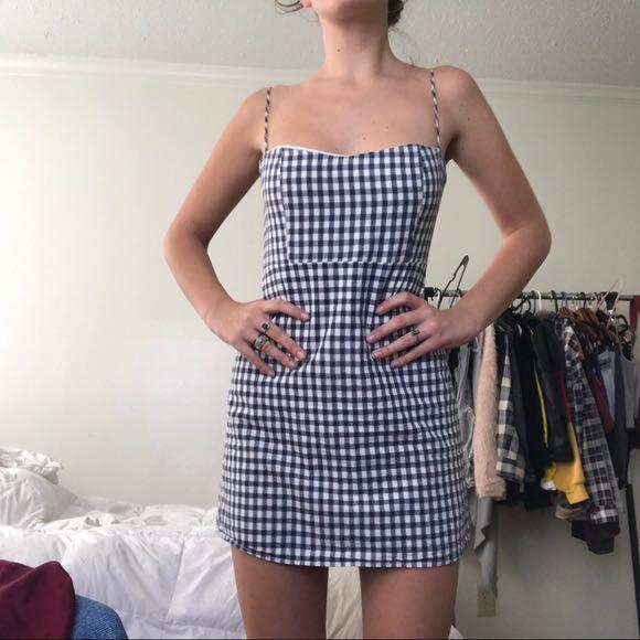 gingham dress brandy melville