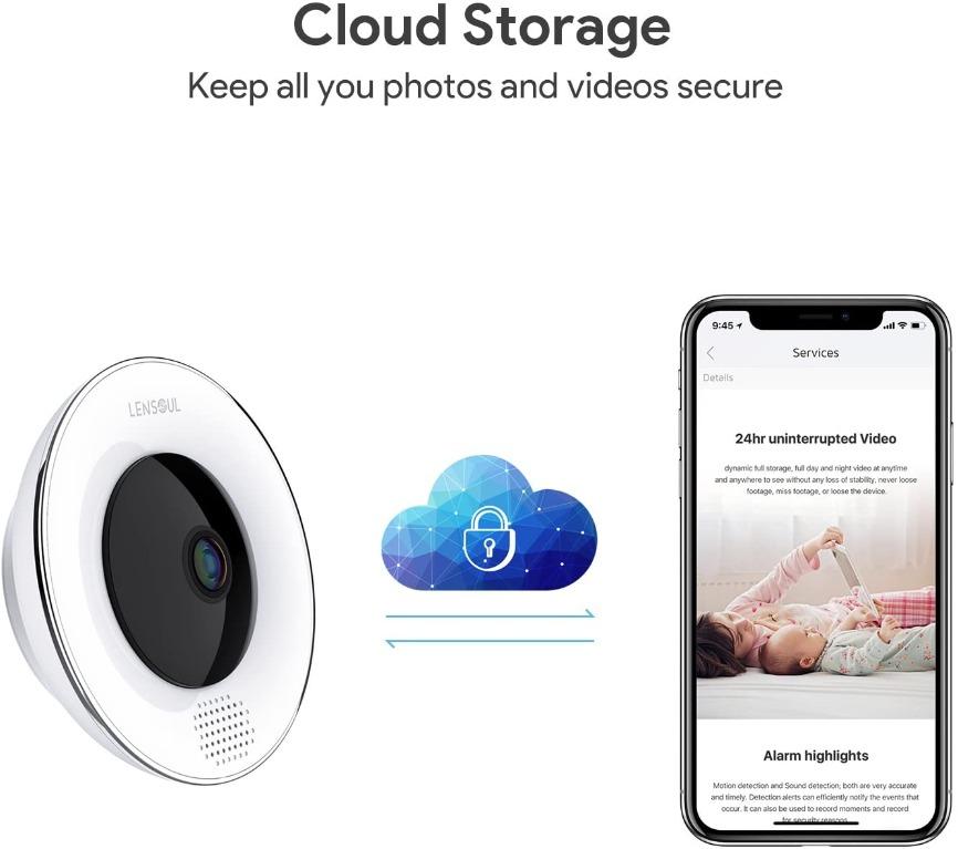 Lensoul Security Wifi Camera 1536P Wireless IP Camera 360 Degree