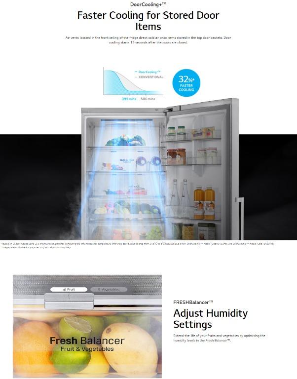 LG GBB4459GV 451L GOLD BOTTOM FREEZER REFRIGERATOR WITH INVERTER