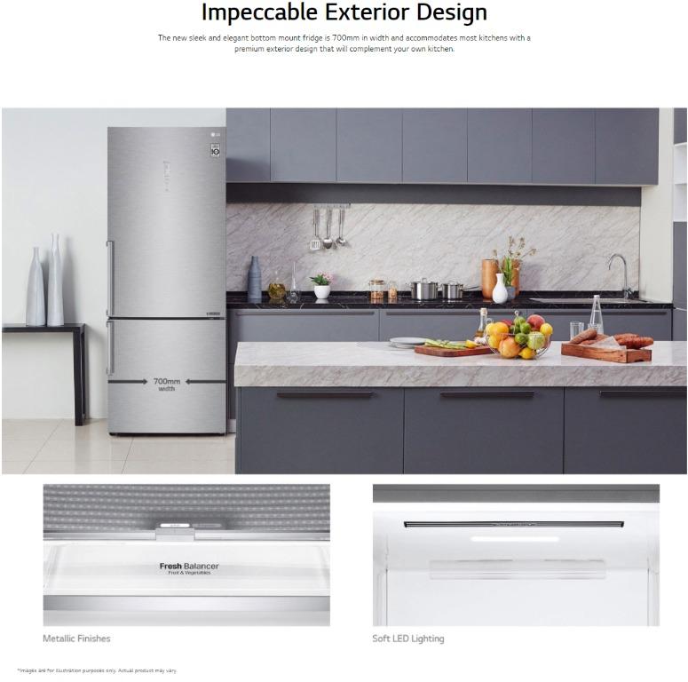 LG GBB4459GV 451L GOLD BOTTOM FREEZER REFRIGERATOR WITH INVERTER