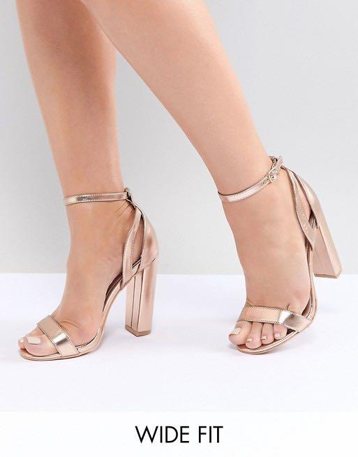 gold wide fit shoes