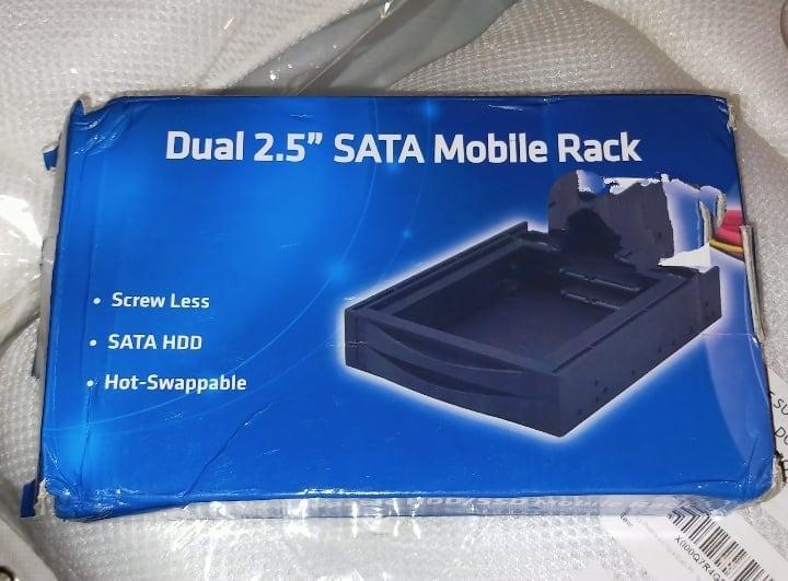 Mobile Rack Dual 2.5" HDD Plastic with SATA Cable (Category: Computer Parts) located in Marikina City. Submitted by skowshop (Listing ID 1039217871, Image 1). Description: Mobile rack for 2.5-inch SSD/HDD Installs to your 3.5-inch bay Supports up to 2 hard drives Trayless design for faster transfer for HDD Hot-swappable of drives supported Tool-less design for installation #satamobilerack #computeraccessories #lowprice.