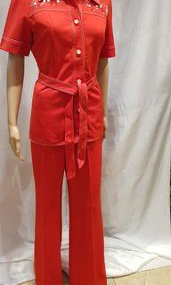 (NEW)-Vintage Ladies Blouse and Pants Set