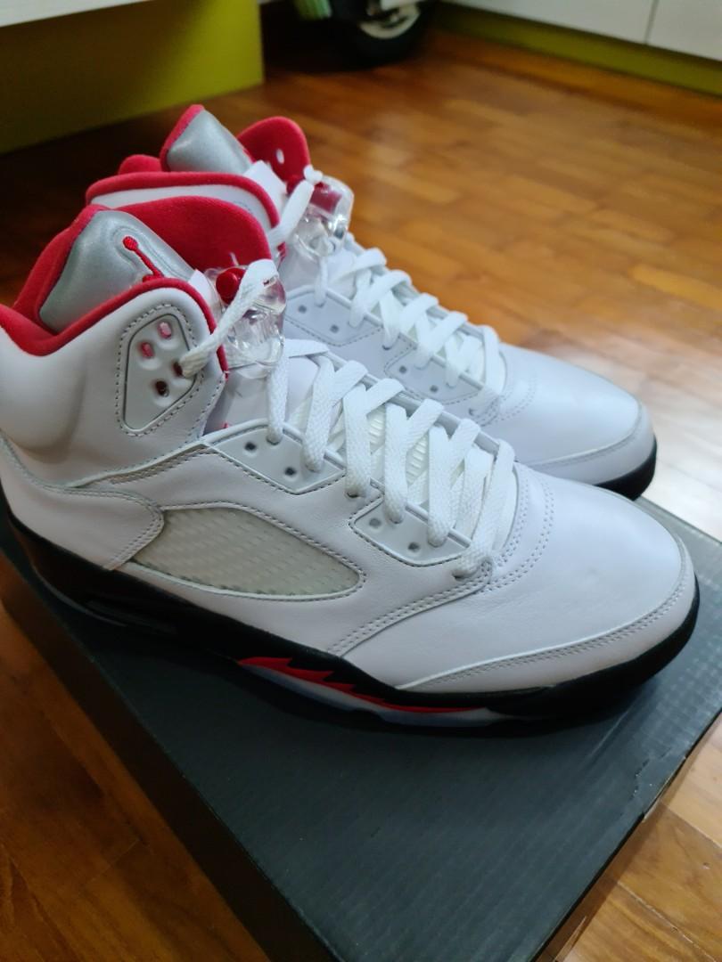 Red white jordan 5 top