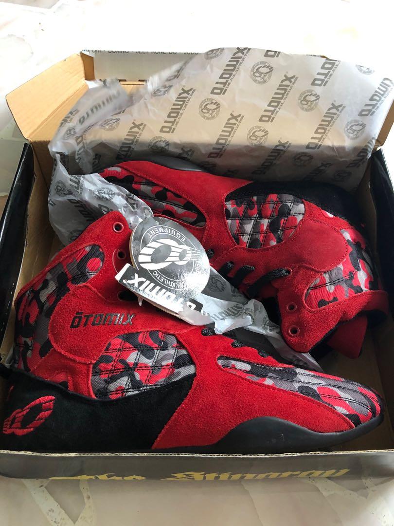 Red sale camo sneakers